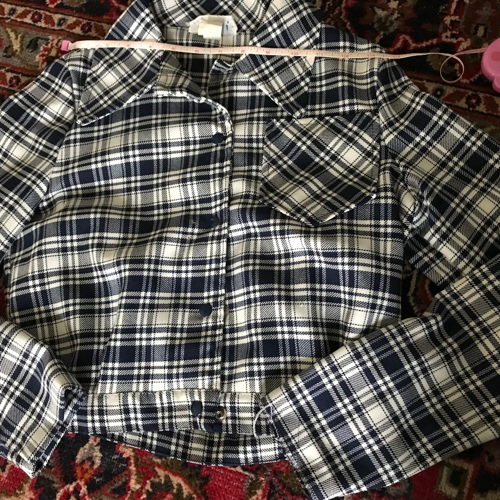 vintage plaid cropped shirt
